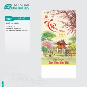 Lịch Treo Tường Lò Xo 7 Tờ 2027 NH Mẫu NH27 (36 x 70cm) Quà Tết Gia Đình Sum Vầy Ý Nghĩa in logo doanh nghiệp quà tặng Tết tại Quà Tặng Gia Dụng VN