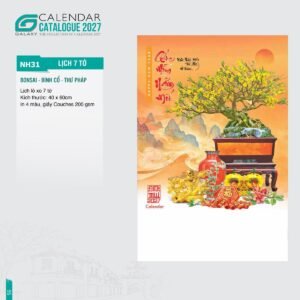 Lịch Treo Tường Lò Xo 7 Tờ 2027 NH Mẫu NH31 (40 x 60cm) Quà Tết Gia Đình Sum Vầy Ý Nghĩa in logo doanh nghiệp quà tặng Tết tại Quà Tặng Gia Dụng VN
