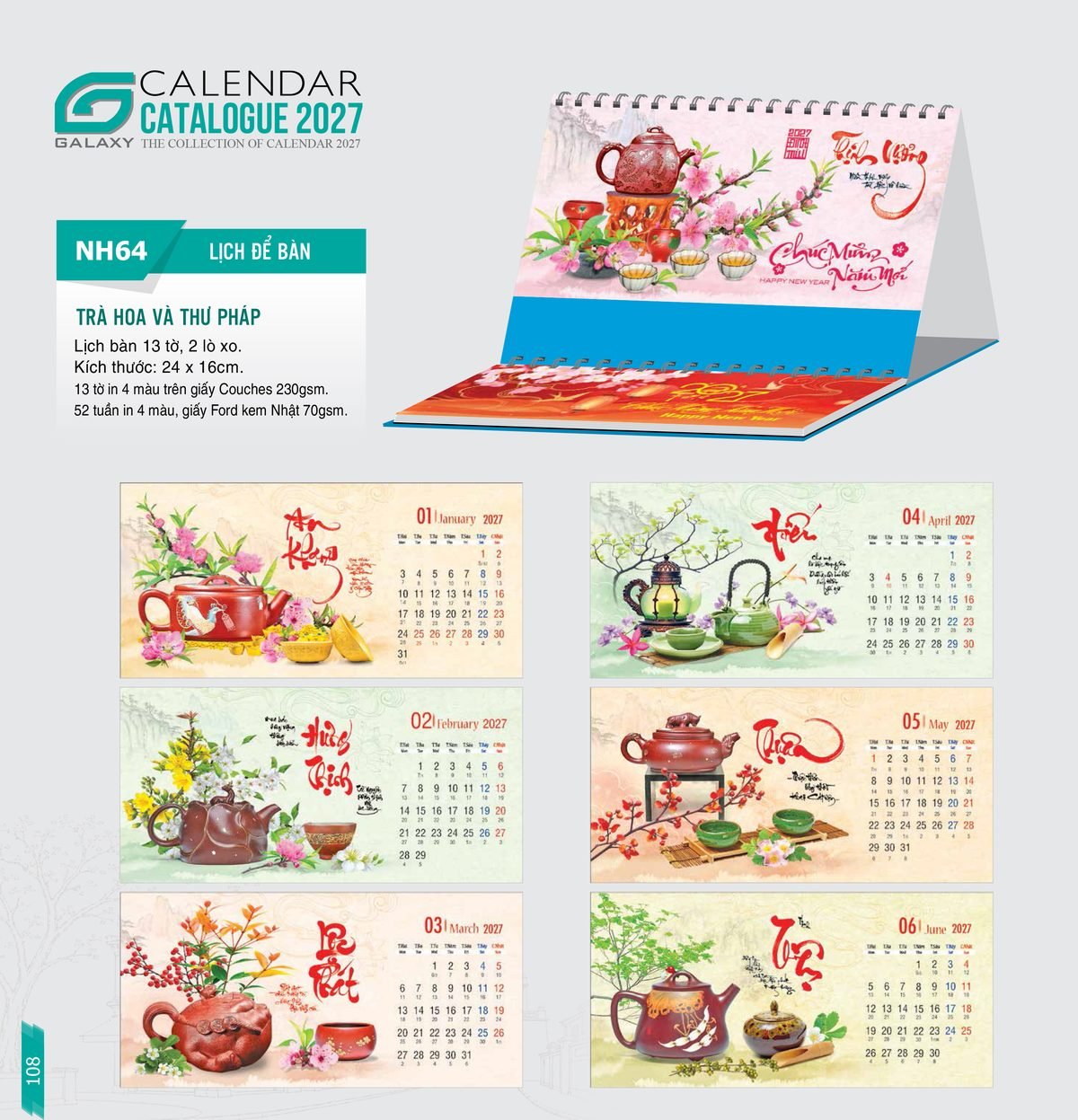 Lịch Để Bàn 2027 NH Mẫu NH6465 (24 x 16cm) Quà Tết Gia Đình Sum Vầy Ý Nghĩa Lịch Để Bàn 2027 NH Mẫu NH6465 (24 x 16cm) Quà Tết Gia Đình Sum Vầy Ý Nghĩa in logo doanh nghiệp quà tặng Tết tại Quà Tặng Gia Dụng VN