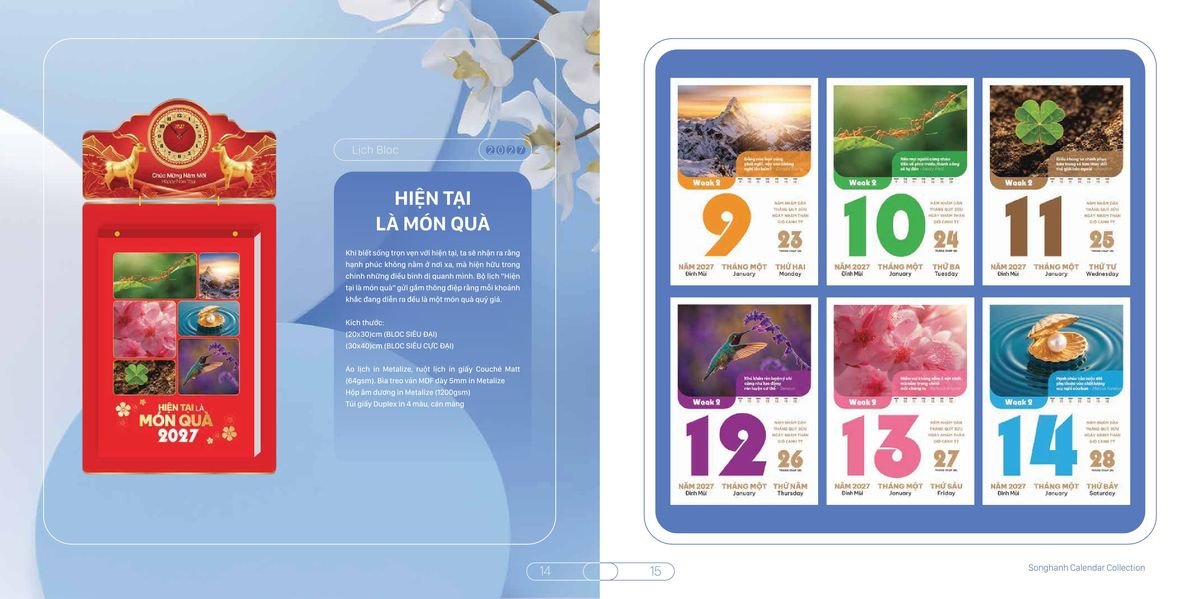 Lịch Bloc Cao Cấp SH 2027 SH02 Quà Tết Gia Đình Sum Vầy Ý Nghĩa