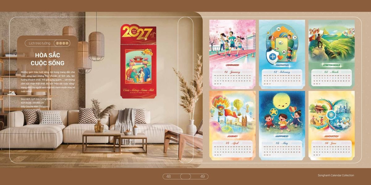 Lịch Bloc Cao Cấp Song Hạnh 2027 SH19 Quà Tết Gia Đình Sum Vầy Ý Nghĩa