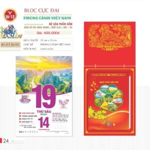 Lịch Bloc Cực Đại 2027 TD Mẫu TD12 (29 x 41 cm) Quà Tết Gia Đình Sum Vầy Ý Nghĩa in logo doanh nghiệp quà tặng Tết tại Quà Tặng Gia Dụng VN