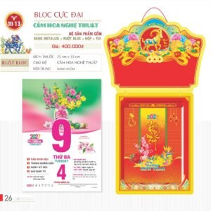 Lịch Bloc Cực Đại 2027 TD Mẫu TD13 (29 x 41 cm) Quà Tết Gia Đình Sum Vầy Ý Nghĩa in logo doanh nghiệp quà tặng Tết tại Quà Tặng Gia Dụng VN