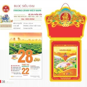 Lịch Bloc Siêu Đại 2027 TD Mẫu TD19 (20 x 30 cm) Quà Tết Gia Đình Sum Vầy Ý Nghĩa in logo doanh nghiệp quà tặng Tết tại Quà Tặng Gia Dụng VN