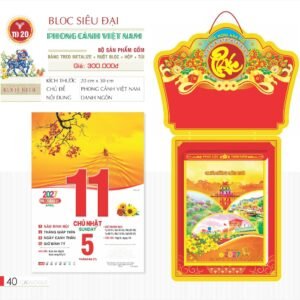 Lịch Bloc Siêu Đại 2027 TD Mẫu TD20 (20 x 30 cm) Quà Tết Gia Đình Sum Vầy Ý Nghĩa in logo doanh nghiệp quà tặng Tết tại Quà Tặng Gia Dụng VN