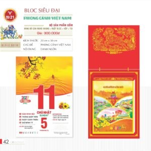 Lịch Bloc Siêu Đại 2027 TD Mẫu TD21 (20 x 30 cm) Quà Tết Gia Đình Sum Vầy Ý Nghĩa in logo doanh nghiệp quà tặng Tết tại Quà Tặng Gia Dụng VN