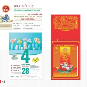 Lịch Bloc Siêu Đại 2027 TD Mẫu TD24 (20 x 30 cm) Quà Tết Gia Đình Sum Vầy Ý Nghĩa in logo doanh nghiệp quà tặng Tết tại Quà Tặng Gia Dụng VN