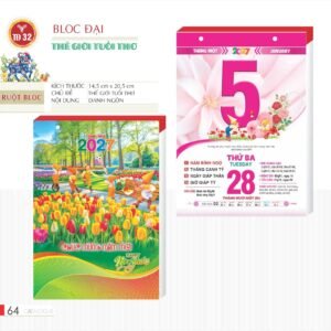 Lịch Bloc 2027 TD Mẫu TD32 (29 x 41 cm) Quà Tết Gia Đình Sum Vầy Ý Nghĩa in logo doanh nghiệp quà tặng Tết tại Quà Tặng Gia Dụng VN