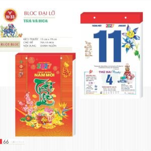 Lịch Bloc 2027 TD Mẫu TD33 (29 x 41 cm) Quà Tết Gia Đình Sum Vầy Ý Nghĩa in logo doanh nghiệp quà tặng Tết tại Quà Tặng Gia Dụng VN