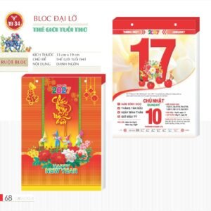 Lịch Bloc 2027 TD Mẫu TD34 (29 x 41 cm) Quà Tết Gia Đình Sum Vầy Ý Nghĩa in logo doanh nghiệp quà tặng Tết tại Quà Tặng Gia Dụng VN