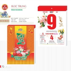 Lịch Bloc 2027 TD Mẫu TD35 (29 x 41 cm) Quà Tết Gia Đình Sum Vầy Ý Nghĩa in logo doanh nghiệp quà tặng Tết tại Quà Tặng Gia Dụng VN