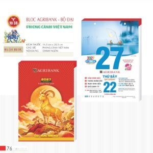 Lịch Bloc 2027 TD Mẫu TD38 (29 x 41 cm) Quà Tết Gia Đình Sum Vầy Ý Nghĩa in logo doanh nghiệp quà tặng Tết tại Quà Tặng Gia Dụng VN