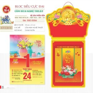 Lịch Bloc Siêu Cực Đại 2027 TD Mẫu TD4 (38 x 53 cm) Quà Tết Gia Đình Sum Vầy Ý Nghĩa in logo doanh nghiệp quà tặng Tết tại Quà Tặng Gia Dụng VN