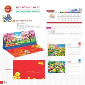 Lịch Để Bàn 2027 TD Mẫu TD47 (14 x 24cm) Quà Tết Gia Đình Sum Vầy Ý Nghĩa in logo doanh nghiệp quà tặng Tết tại Quà Tặng Gia Dụng VN