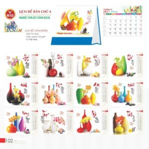 Lịch Bàn Chữ A 2027 TD Mẫu TD52 (19 x 19cm) Quà Tết Gia Đình Sum Vầy Ý Nghĩa in logo doanh nghiệp quà tặng Tết tại Quà Tặng Gia Dụng VN