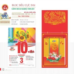 Lịch Bloc Siêu Cực Đại 2027 TD Mẫu TD6 (38 x 53 cm) Quà Tết Gia Đình Sum Vầy Ý Nghĩa in logo doanh nghiệp quà tặng Tết tại Quà Tặng Gia Dụng VN