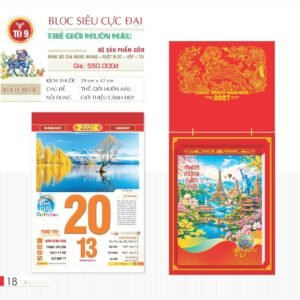 Lịch Bloc Siêu Cực Đại 2027 TD Mẫu TD9 (38 x 53 cm) Quà Tết Gia Đình Sum Vầy Ý Nghĩa in logo doanh nghiệp quà tặng Tết tại Quà Tặng Gia Dụng VN