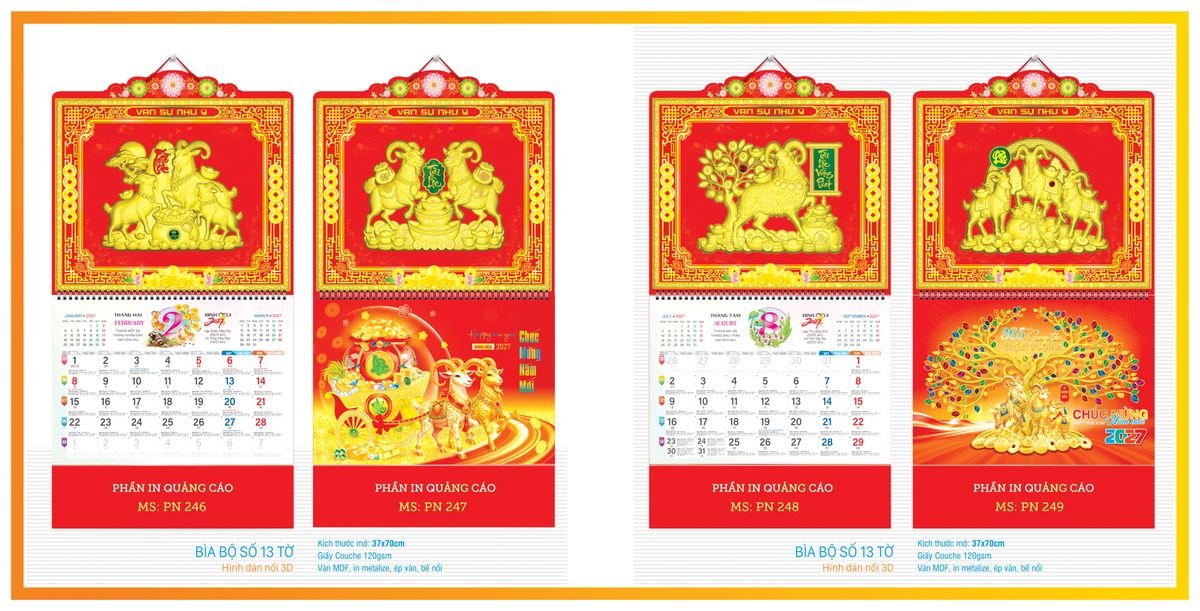 Lịch 13 Tờ Tân Phương Nam TPN13T05 Quà Tết Gia Đình Sum Vầy Ý Nghĩa