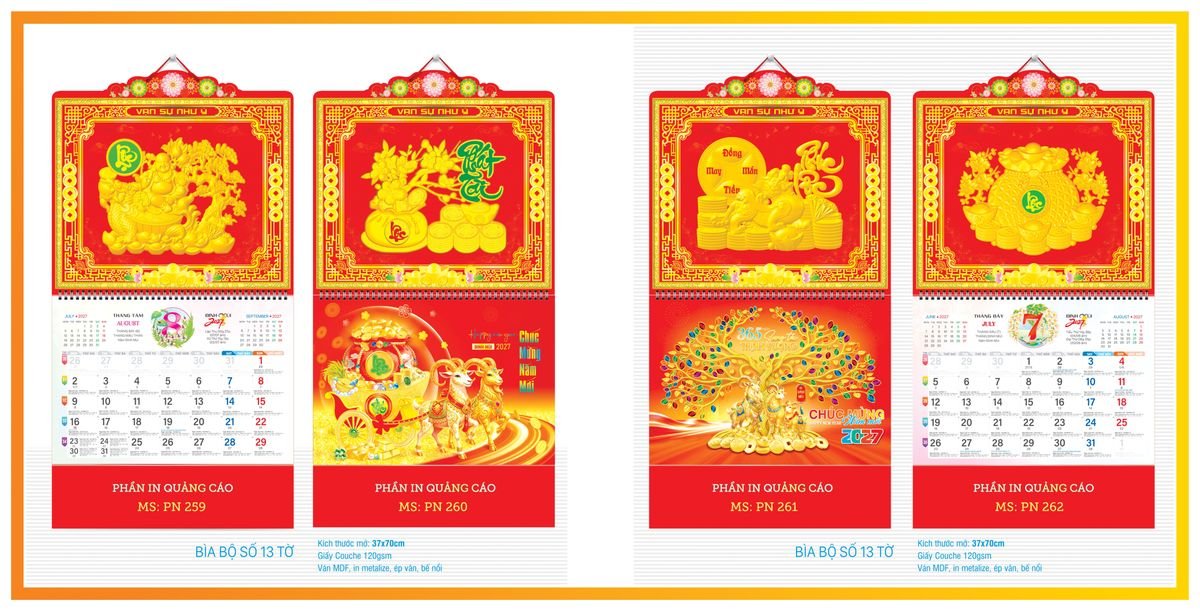 Lịch 13 Tờ Tân Phương Nam TPN13T09 Quà Tết Gia Đình Sum Vầy Ý Nghĩa