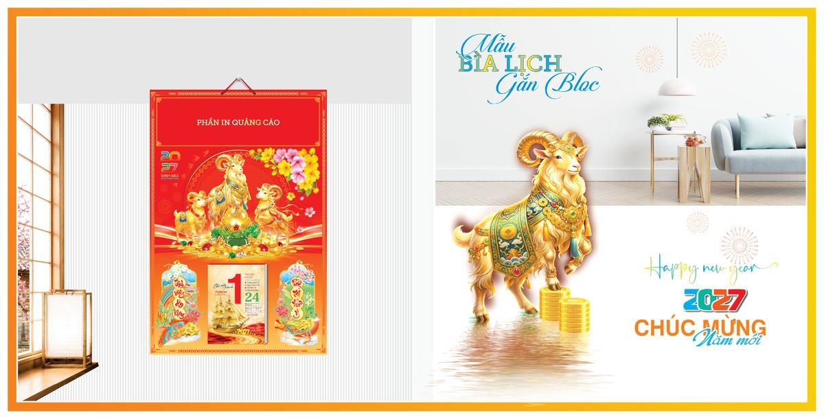 Bìa Lịch Treo Gắn Bloc Tân Phương Nam TPNBIA01 Quà Tết Gia Đình Sum Vầy Ý Nghĩa