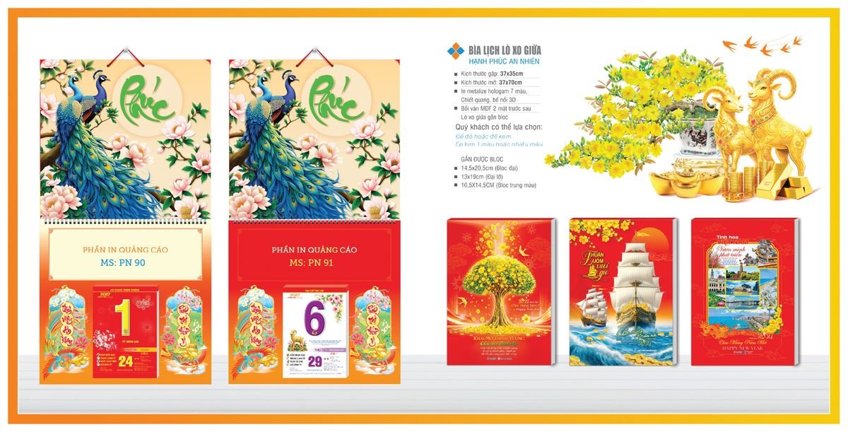 Bìa Lịch Treo Gắn Bloc Tân Phương Nam TPNBIA08 Quà Tết Gia Đình Sum Vầy Ý Nghĩa