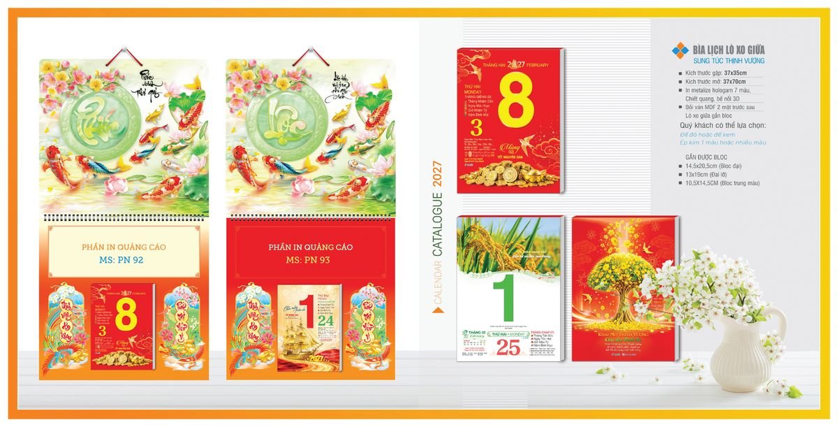 Bìa Lịch Treo Gắn Bloc TPNBIA09 Quà Tết Gia Đình Sum Vầy Ý Nghĩa