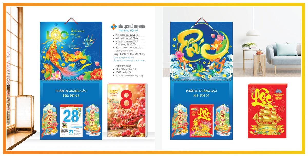 Bìa Lịch Treo Gắn Bloc TPNBIA11 Quà Tết Gia Đình Sum Vầy Ý Nghĩa