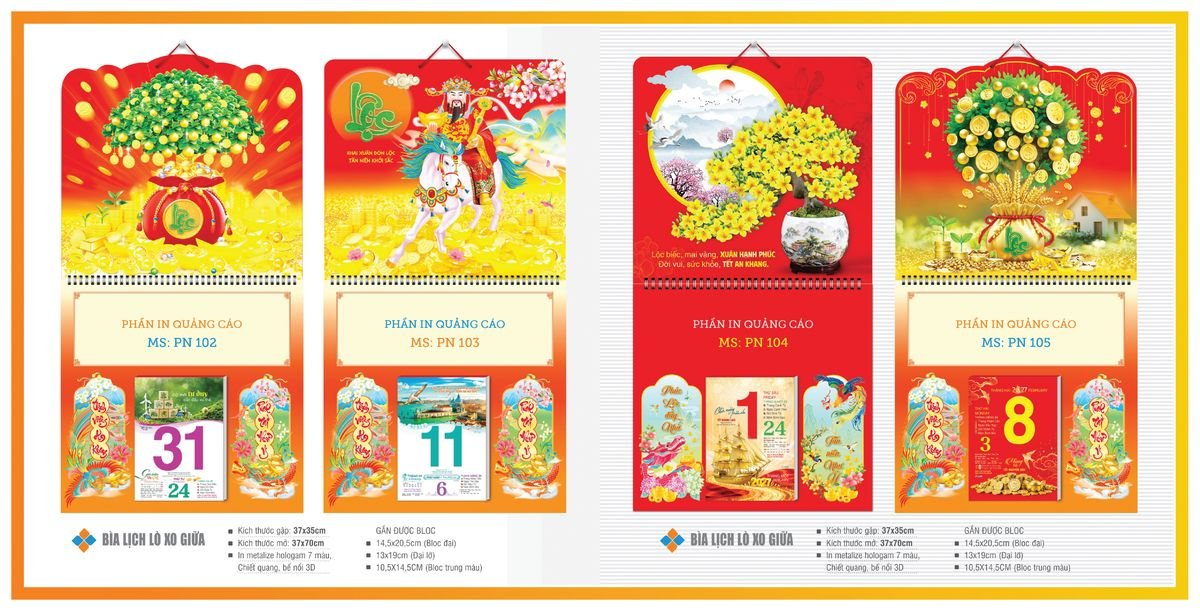 Bìa Lịch Treo Gắn Bloc Tân Phương Nam TPNBIA13 Quà Tết Gia Đình Sum Vầy Ý Nghĩa