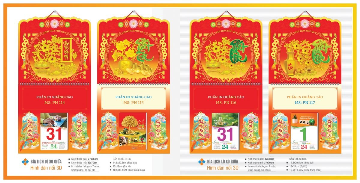 Bìa Lịch Treo Gắn Bloc TPNBIA16 Quà Tết Gia Đình Sum Vầy Ý Nghĩa