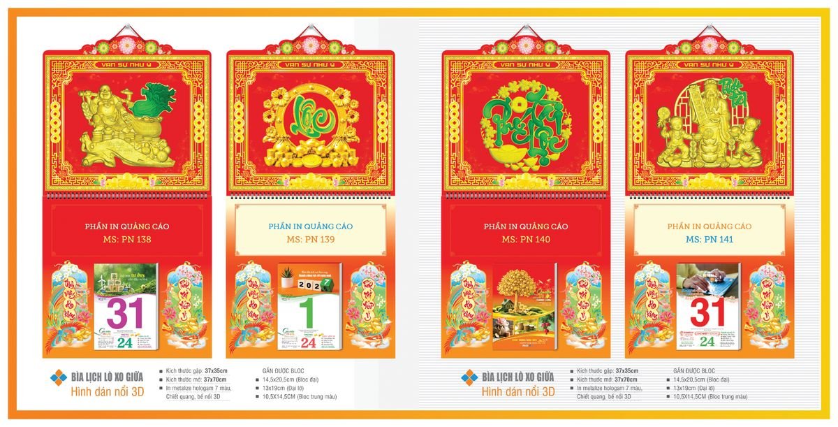 Bìa Lịch Treo Gắn Bloc TPNBIA22 Quà Tết Gia Đình Sum Vầy Ý Nghĩa