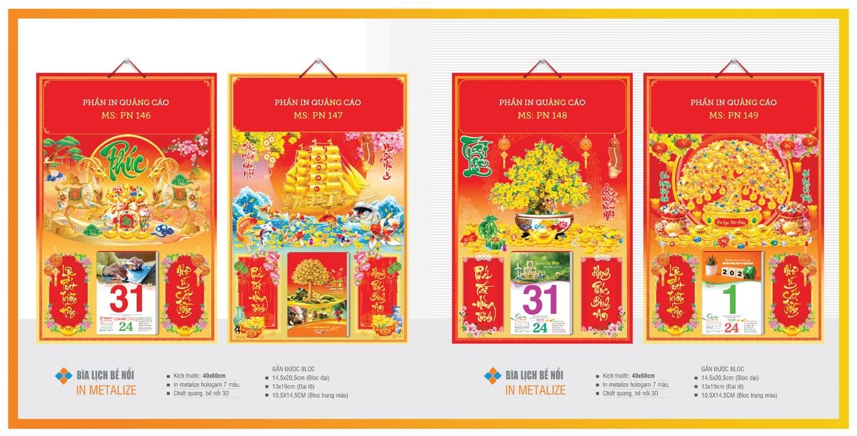 Bìa Lịch Treo Gắn Bloc TPNBIA24 Quà Tết Gia Đình Sum Vầy Ý Nghĩa
