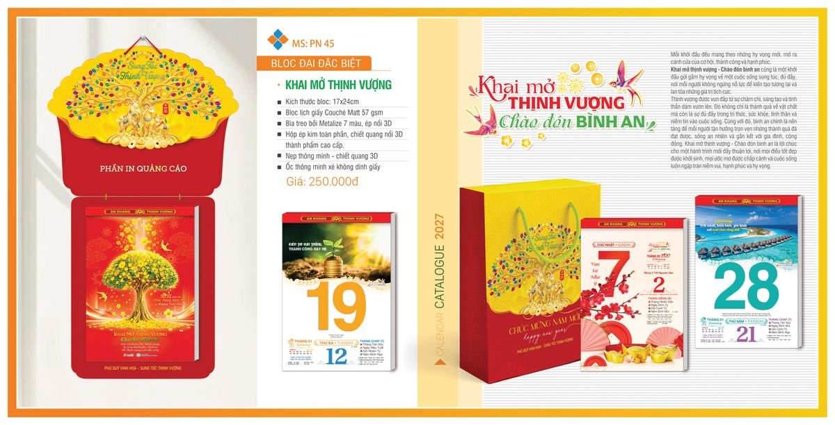 Lịch Bloc TPN 2027 TPNBLOC54 Quà Tết Gia Đình Sum Vầy Ý Nghĩa