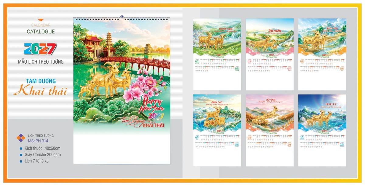 Lịch 7 Tờ Lò Xo TPNLX04 Quà Tết Gia Đình Sum Vầy Ý Nghĩa