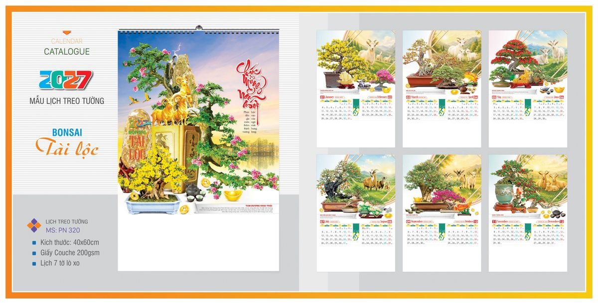Lịch 7 Tờ Lò Xo Tân Phương Nam TPNLX10 Quà Tết Gia Đình Sum Vầy Ý Nghĩa