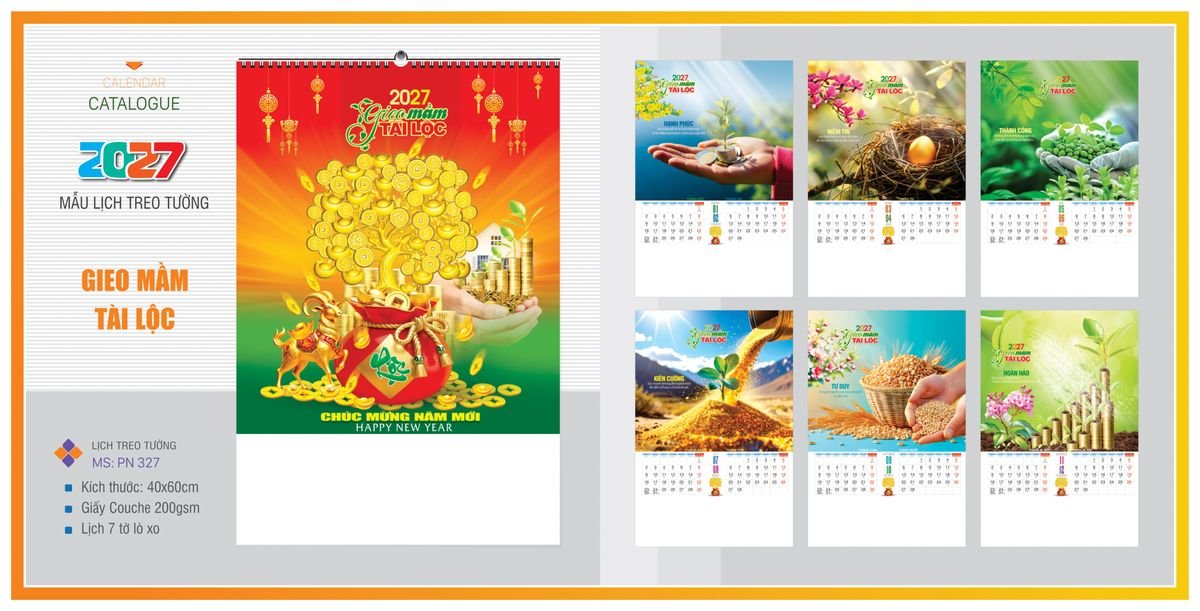 Lịch 7 Tờ Lò Xo TPNLX17 Quà Tết Gia Đình Sum Vầy Ý Nghĩa