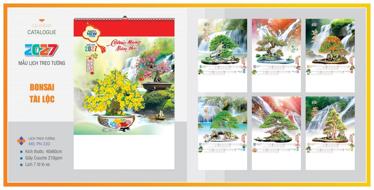 Lịch 7 Tờ Lò Xo Tân Phương Nam TPNLX20 Quà Tết Gia Đình Sum Vầy Ý Nghĩa