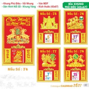 Lịch Bìa Treo 2027 TS Mẫu TS-38 (42 x 67 cm) Quà Tết Gia Đình Sum Vầy Ý Nghĩa