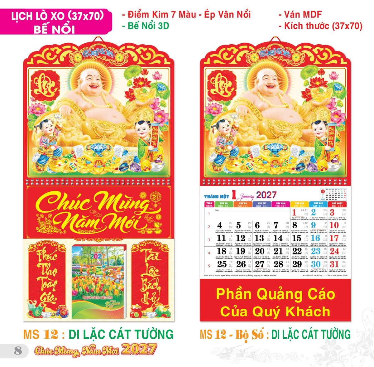 TS_TS_Catalog_Lich_2027-9 Lịch Treo Tường Lò Xo 2027 TS Mẫu TS-9 (37 x 70 cm) Quà Tết Gia Đình Sum Vầy Ý Nghĩa