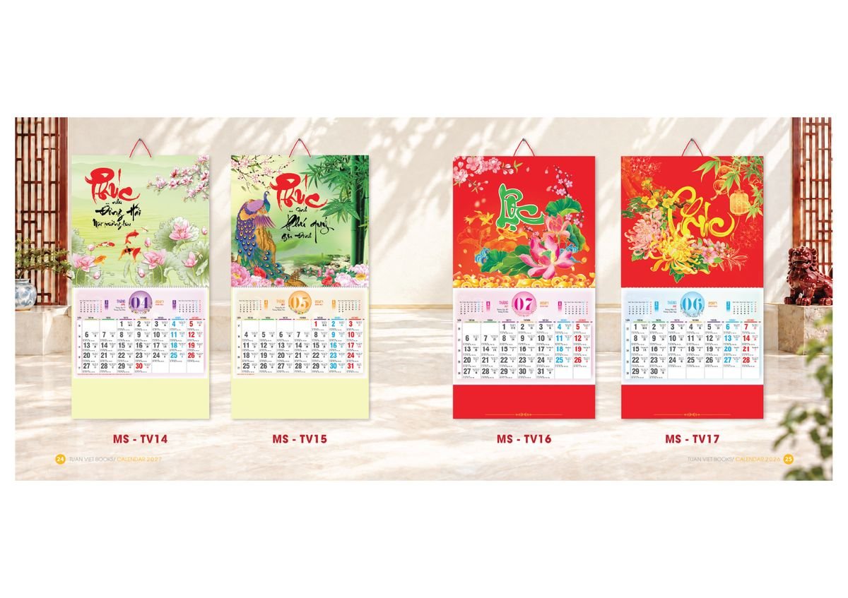 Lịch Bìa Treo Gắn Bloc 2027 TV13 Quà Tết Gia Đình Sum Vầy Ý Nghĩa
