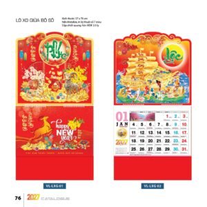 Lịch Treo Tường Lò Xo 2027 VL Mẫu VLLXG01 (37 x 70cm) Quà Tết Gia Đình Sum Vầy Ý Nghĩa in logo doanh nghiệp quà tặng Tết tại Quà Tặng Gia Dụng VN